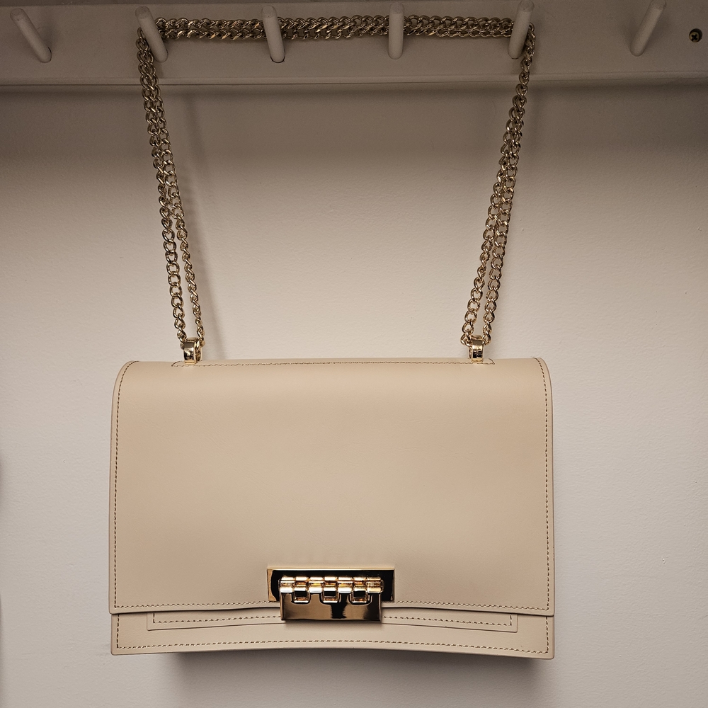 Zac Posen Cream Shoulder Bag with Gold Chain